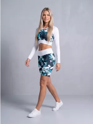 Dámský funkční crop top premium ALTISPORT VOJ/ALW110TR04 MODROBÍLÁ