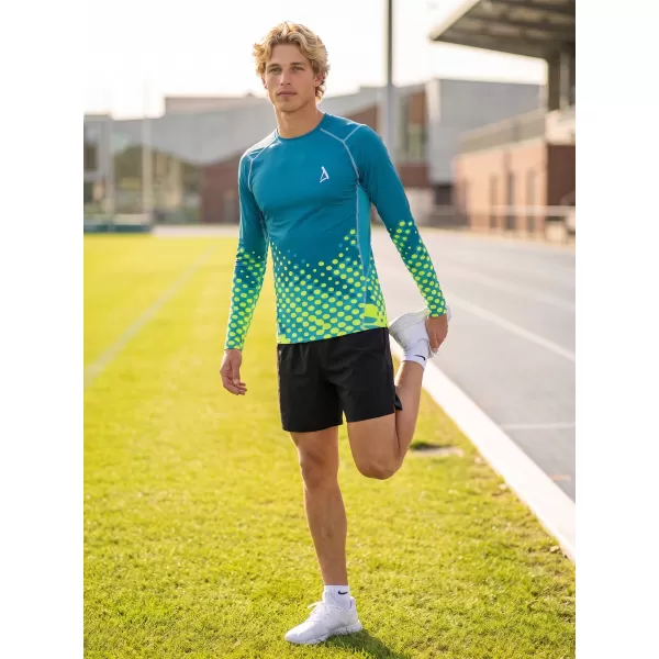  Pánské funkční kompresní triko s dlouhým rukávem premium ALTISPORT VOJ/ALM109TR03 EMERALD-FLUO 