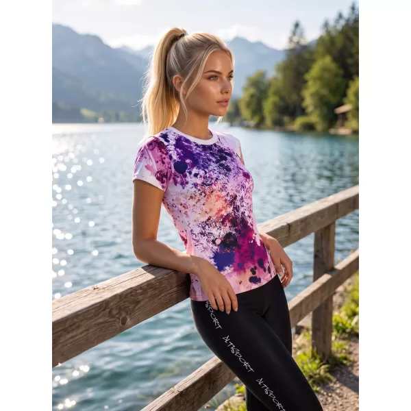  Dámské funkční triko premium ALTISPORT VOJ/ALW055TR01 FIALOVÁ/ORANŽOVÁ 