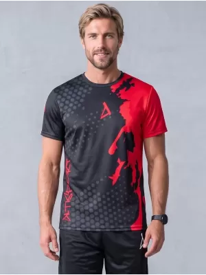 Pánské funkční triko premium ALTISPORT VOJ/ALM112TR01 ČERNÁ-ČERVENÁ