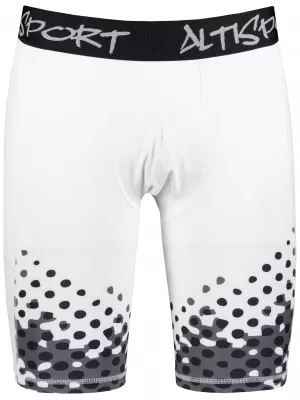 Pánské sportovní legíny nad kolena premium ALTISPORT VOJ/ALM109LEG02 BÍLÁ