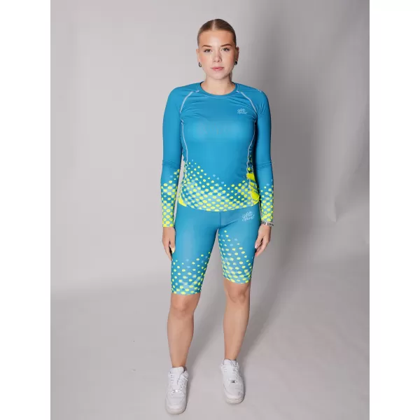  Dámské funkční triko s dlouhým rukávem premium ALTISPORT VOJ/ALW109TR03 EMERALD/FLUO YELLOW 